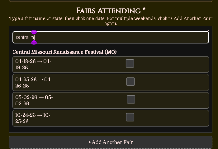 Searching for a fair by name